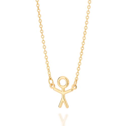 GARGANTILHA MENINO PALITO BANHADA  A OURO 18K