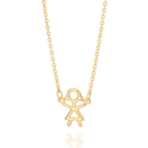 GARGANTILHA MENINA PALITO BANHADA  A OURO 18K