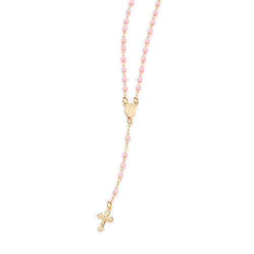 TERÇO MEDALHA MILAGROSA BANHADO A OURO 18K