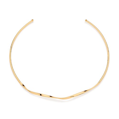 CHOKER TORCIDA BANHADA A OURO 18K