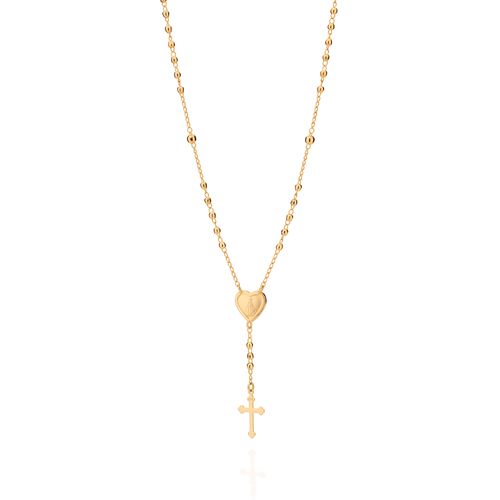 TERÇO NOSSA SENHORA APARECIDA BANHADA A OURO 18K