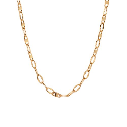 GARGANTILHA BANHADA A OURO 18K FIO ELOS BATIDOS