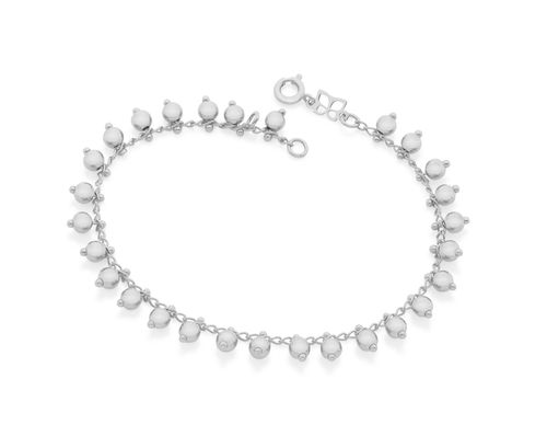 PULSEIRA BANHADA A RHODIUM COM BOLAS LISAS