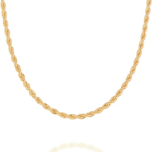 GARGANTILHA BANHADA A OURO 18K FIO CORDA TORCIDA