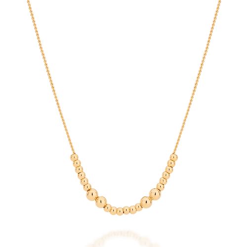 GARGANTILHA COMPOSTA POR ESFERAS BANHADA A OURO 18K