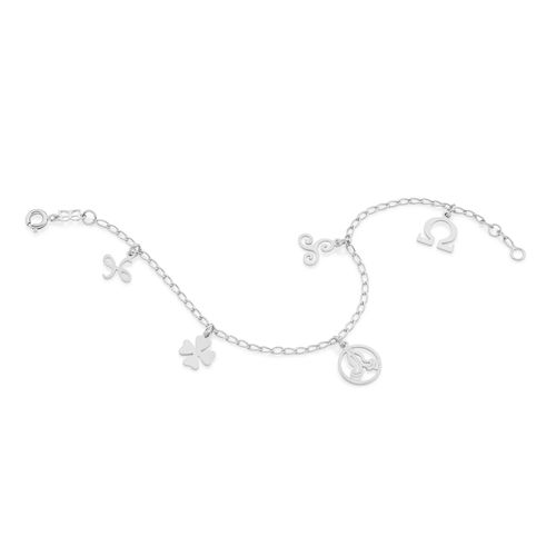 PULSEIRA BANHADA A RHODIUM COM DIVERSOS SÍMBOLOS