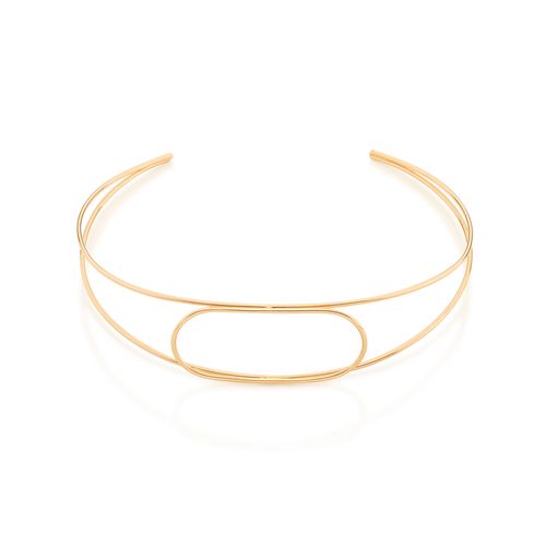 CHOKER ARO DUPLO BANHADO A OURO 18K
