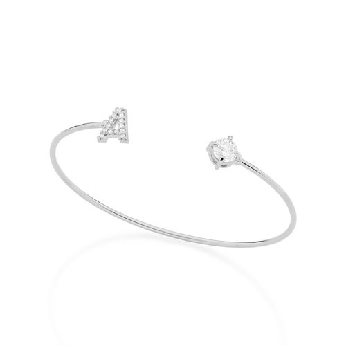 PULSEIRA BANHADA A RHODIUM COM ZIRCÔNIAS