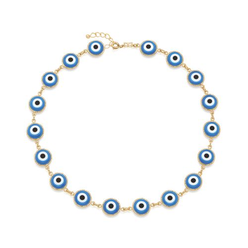 CHOKER OLHO GREGO BANHADA A OURO 18K