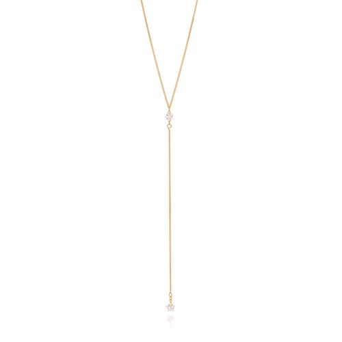 GARGANTILHA GRAVATA BANHADA A OURO 18K COM ZIRCÔNIAS