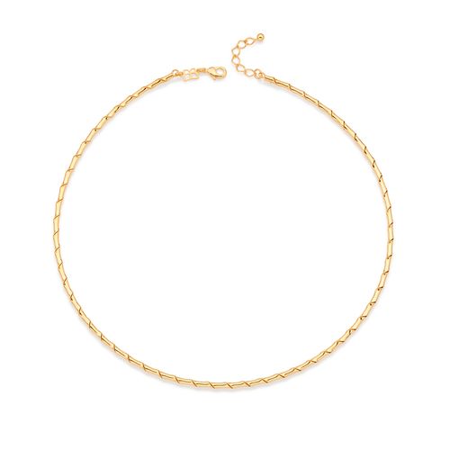 GARGANTILHA CHOKER TORCIDA BANHADA A OURO 18K