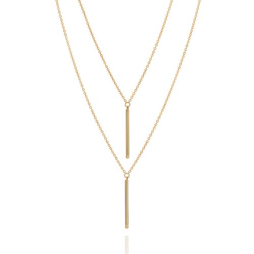 GARGANTILHA DUPLA BANHADA A OURO 18K