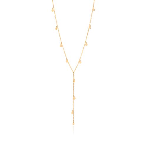 GARGANTILHA GRAVATA BANHADA A OURO 18K