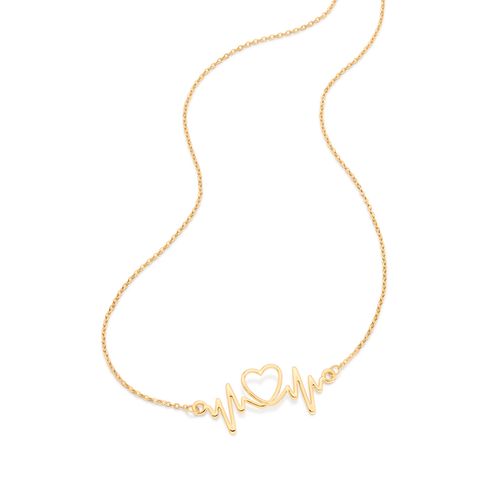 GARGANTILHA BATIMENTOS CARDÍACOS BANHADA A OURO 18K