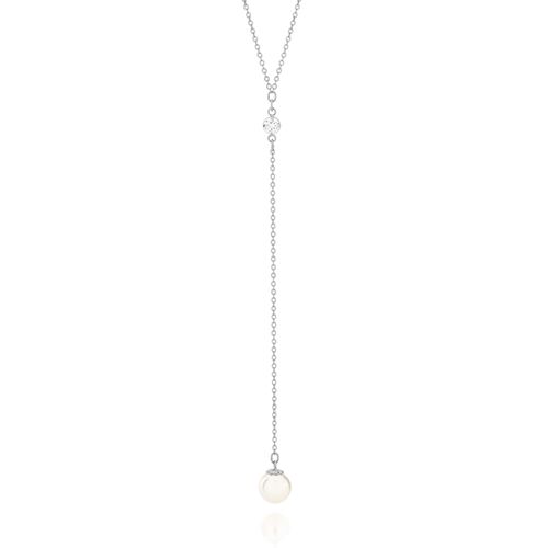 GARGANTILHA GRAVATA BANHADA A RHODIUM