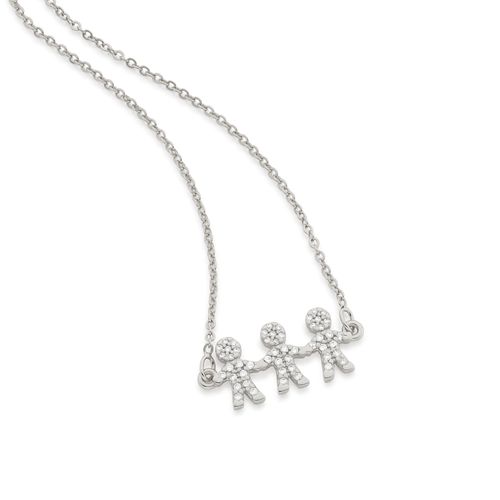 GARGANTILHA BANHADA A RHODIUM FORMADA POR TRÊS FILHOS