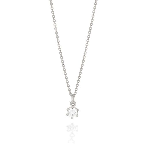 GARGANTILHA BANHADA A RHODIUM COM ZIRCÔNIA