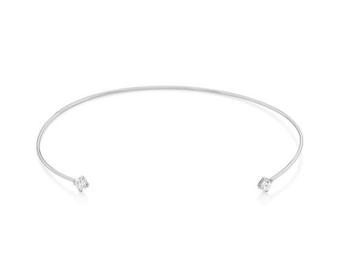 GARGANTILHA CHOKER BANHADA A RHODIUM COM ZIRCÔNIA