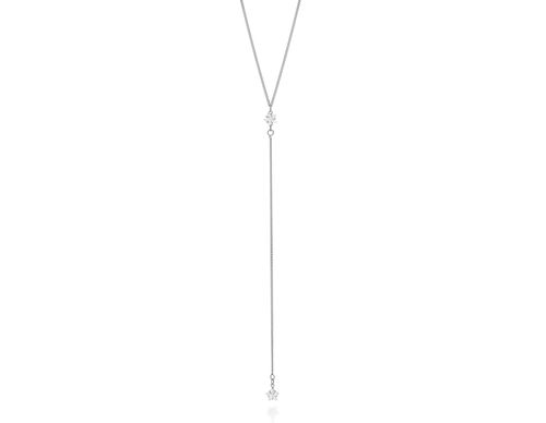 GARGANTILHA GRAVATA BANHADA A RHODIUM COM ZIRCÔNIAS