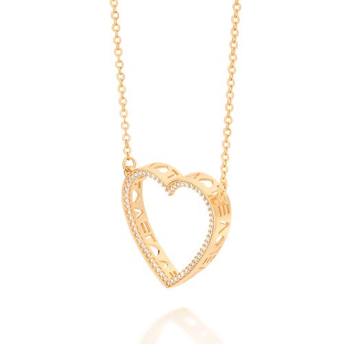 GARGANTILHA LOVE BANHADA A OURO 18K COM ZIRCÔNIAS