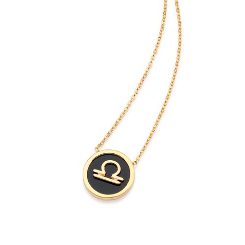 GARGANTILHA SIGNO LIBRA BANHADA A OURO 18K