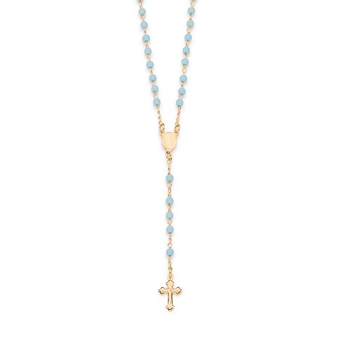 TERÇO MEDALHA MILAGROSA BANHADO A OURO 18K