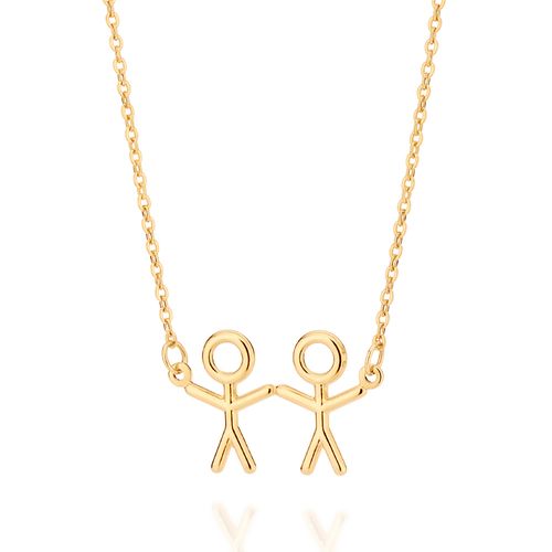 GARGANTILHA MENINOS PALITO BANHADO A OURO 18K