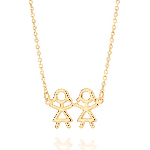 GARGANTILHA MENINAS PALITO BANHADO A OURO 18K