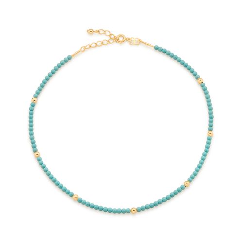 CHOKER FORMADA POR MISSANGAS E ESFERAS BANHADA  A OURO 18K