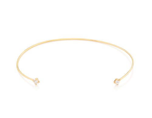 GARGANTILHA CHOKER BANHADA A OURO 18K COM ZIRCÔNIAS