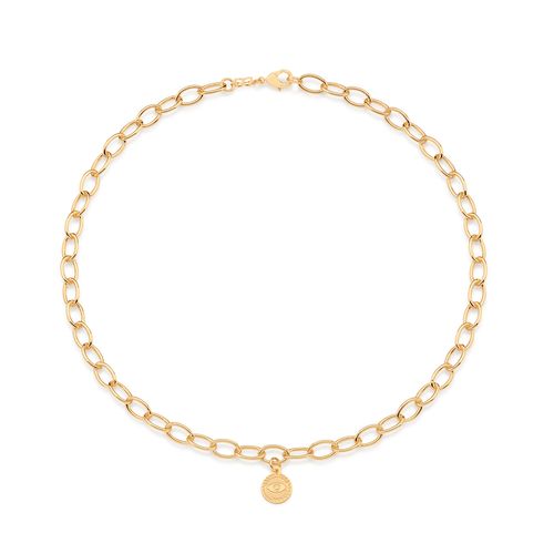 GARGANTILHA OLHO GREGO BANHADA A OURO 18K