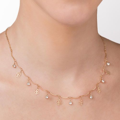 GARGANTILHA TREVO BANHADA A OURO 18K COM CRISTAIS