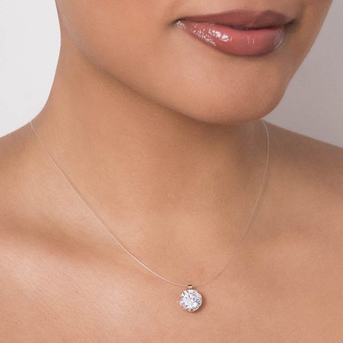 GARGANTILHA FIO DE NYLON BANHADA A OURO 18K COM ZIRCÔNIA