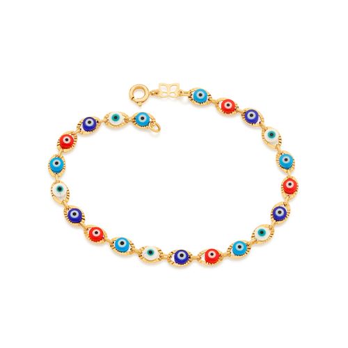 PULSEIRA BANHADA A OURO 18K OLHO NEGRO