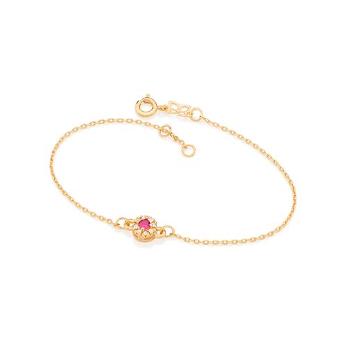 PULSEIRA BANHADA A OURO 18K COM PINGENTE REDONDO