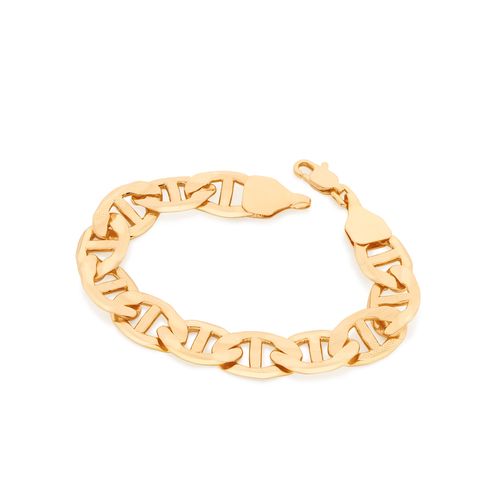 PULSEIRA BANHADA A OURO 18K COM ELOS TEXTURIZADOS