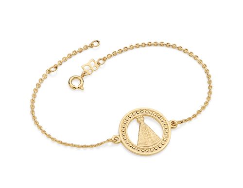 PULSEIRA BANHADA A OURO 18K NOSSA SENHORA APARECIDA