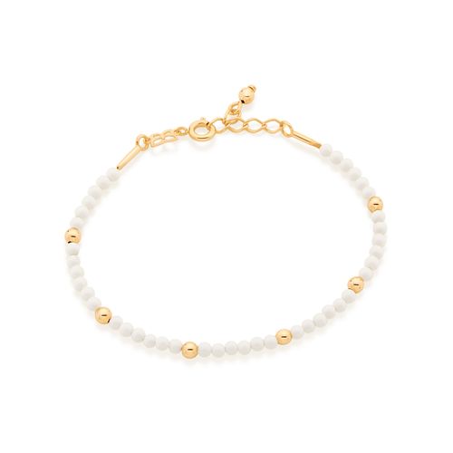 PULSEIRA FORMADA POR MISSANGAS E ESFERAS BANHADA A OURO 18K