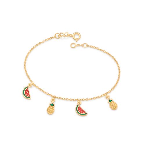 PULSEIRA COM ABACAXIS E MELANCIAS BANHADO A OURO 18K