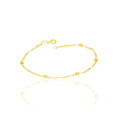 PULSEIRA COM ESFERAS BANHADA A OURO 18K