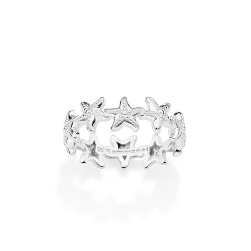 ANEL ESTRELAS DO MAR DE PRATA MACIÇA 925