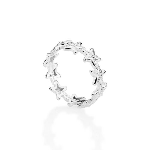 ANEL ESTRELAS DO MAR DE PRATA MACIÇA 925