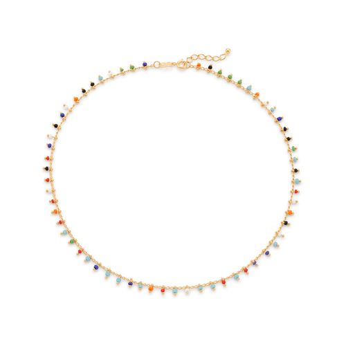 GARGANTILHA COM MIÇANGAS BANHADA A OURO 18K