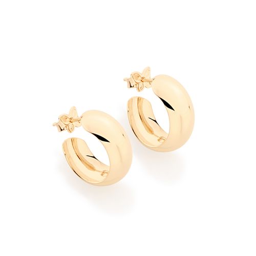 BRINCO MEIA ARGOLA BANHADO A OURO 18K