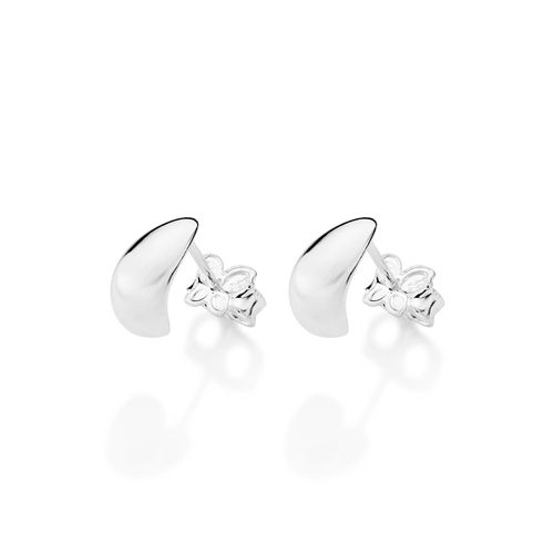 BRINCO MEIA ARGOLA GOTA DE PRATA MACIÇA 925