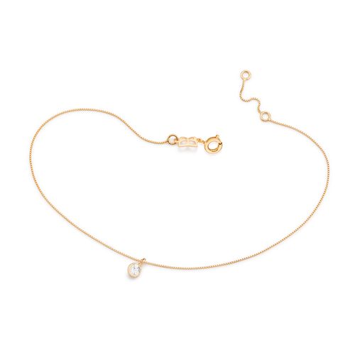 TORNOZELEIRA SOLITÁRIA BANHADA A OURO 18K COM ZIRCÔNIA