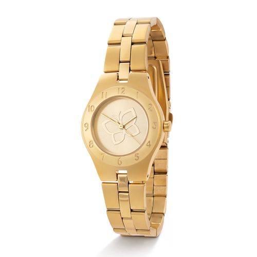 RELÓGIO ANALÓGICO SOCIAL DOURADO