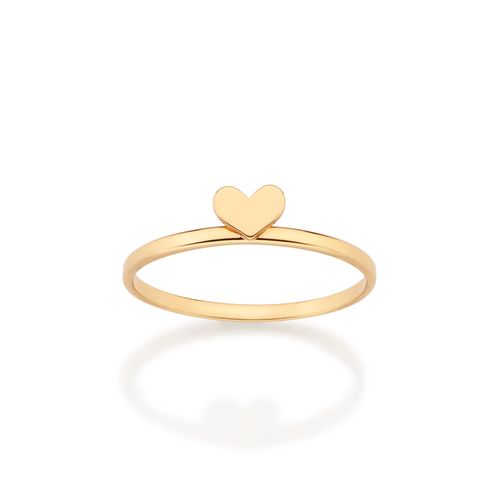 ANEL SKINNY CORAÇÃO BANHADO A OURO 18K