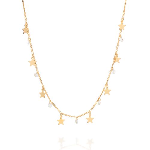 GARGANTILHA ESTRELAS BANHADA A OURO 18K COM ZIRCÔNIAS