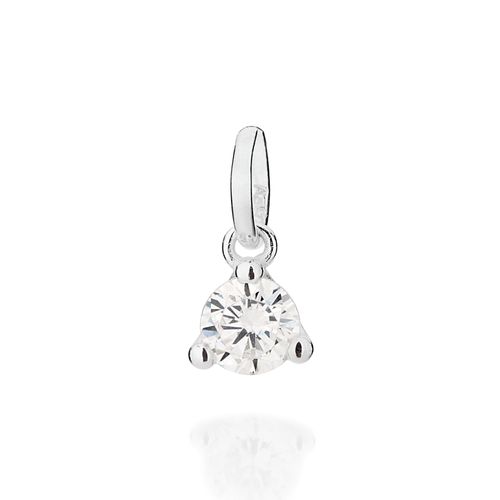 PINGENTE SOLITÁRIO PONTO DE LUZ DE PRATA MACIÇA 925 COM ZIRCÔNIA